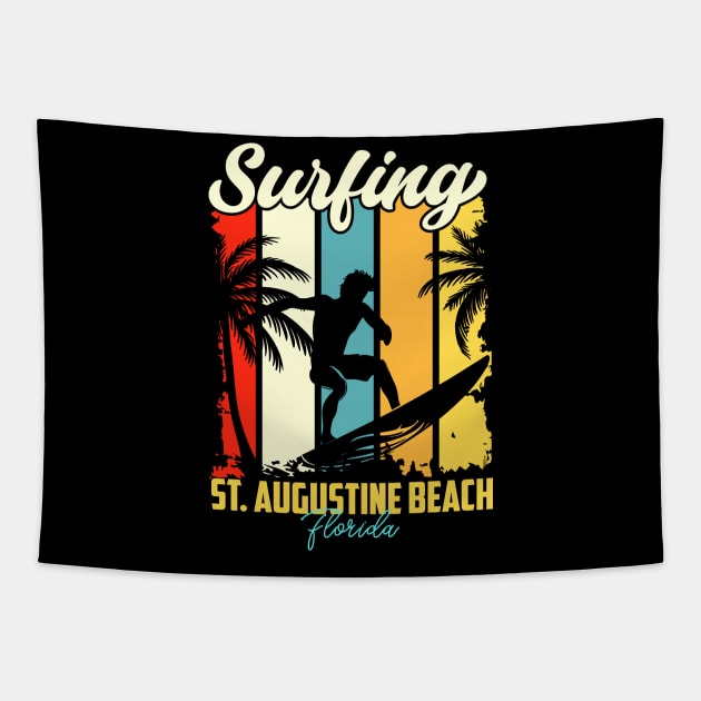 Surfing |  St. Augustine Beach, Florida Tapestry by T-shirt US