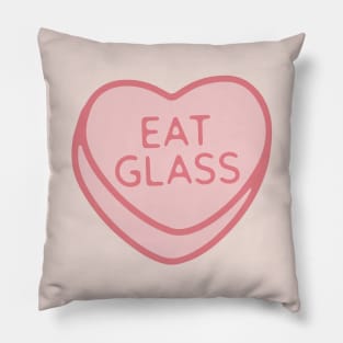 Pink Candy Conversation Heart Eat Glass Pillow