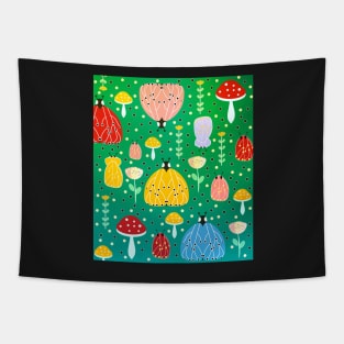 Colorful bugs and moths Tapestry