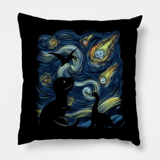 Dinosaurs in the starry night Pillow