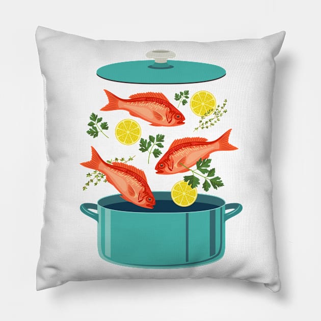 Fish Explosion! Pillow by SWON Design