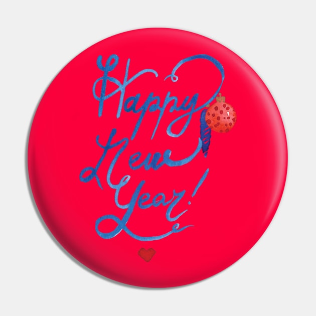 Happy New Year & Merry Christmas watercolor print Pin by cloudymoon