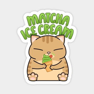 Chubby Cat Matcha Ice Cream Magnet