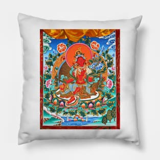 Red Tara Tibetan Buddhist Deity Thangka Pillow