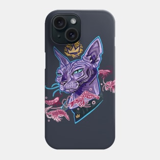 Sphinx cat. Royal cat. Drawing cat. Shrimps Phone Case