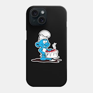 cute smurf baking a cake Phone Case