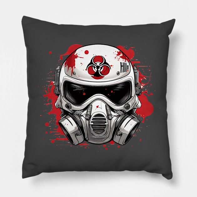 Biohazard Mask helmet Pillow by imagifa