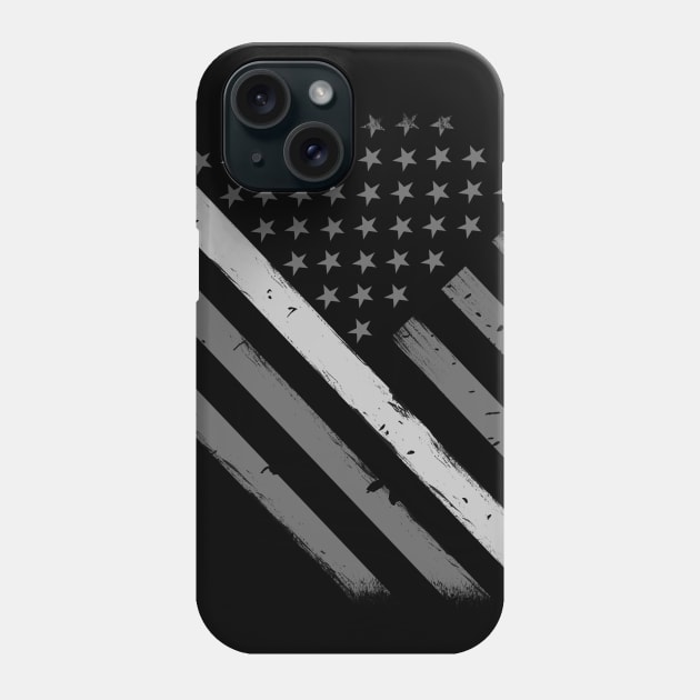 Thin Silver Line Flag - Prison Officer Gift Phone Case by bluelinemotivation