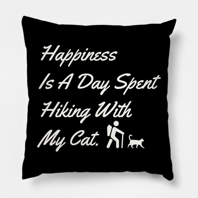 Happiness Is A Day Spent Hiking With My Cat Pillow by kooicat