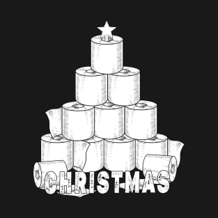 White Toilet Paper Christmas Tree, Funny Xmas Gift, Holiday Party T-Shirt