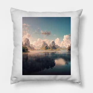 fantasy landscape painting Pillow