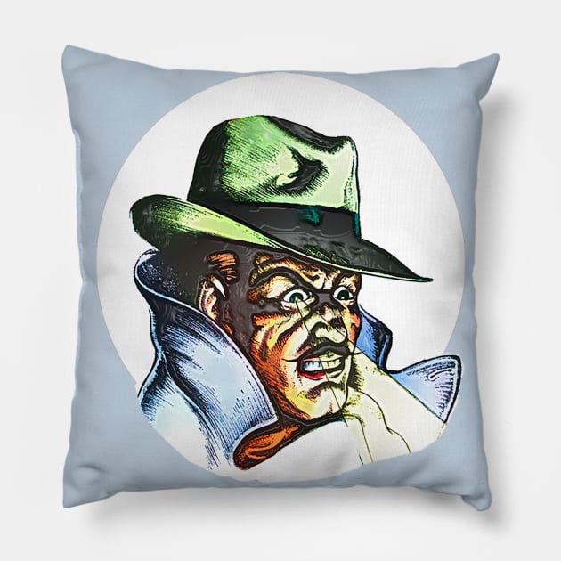 Man angry with his lightning vision Pillow by Marccelus