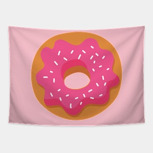 Pink Donut with White Sprinkles Tapestry