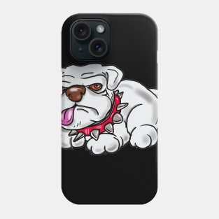 A white Bulldog named Terror Phone Case