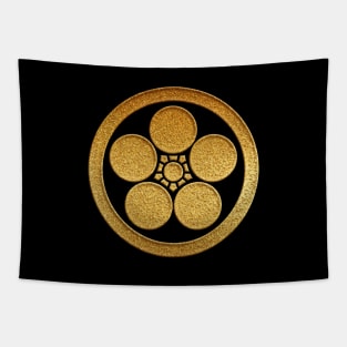 Gold Maruni Umebachi Kamon Tapestry