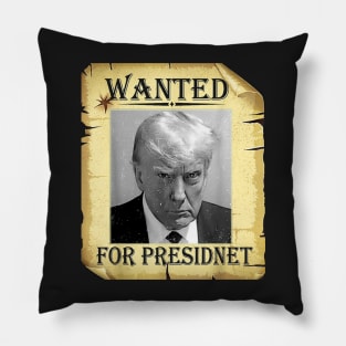 Copy of Wanted Trump For President Trump Mug Shot Never Surrender Pillow