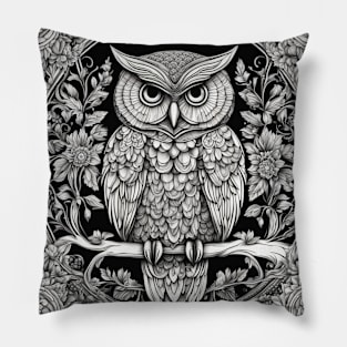 Enchanted Owl Mandala Pillow