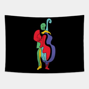 Abstract Funny Bass Player Tapestry