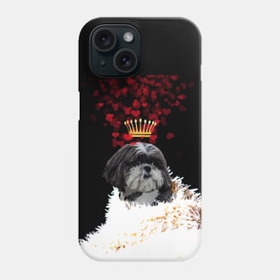 Shi Tzu with a crown of hearts, puppy love Phone Case