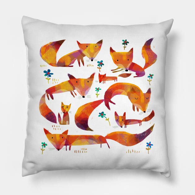 Daytime Foxes Pillow by Gareth Lucas