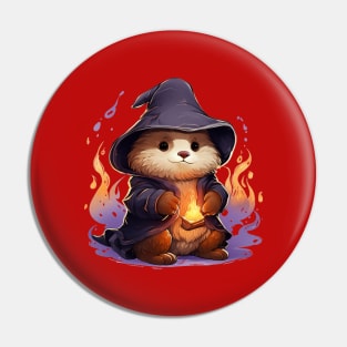 Sea Otter Wizard conjures fire Pin