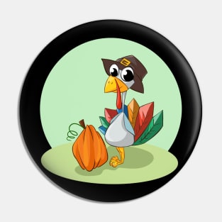 Happy Thanksgiving Cute Turkey Pin