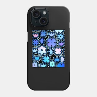 Floral doodles in blue Phone Case