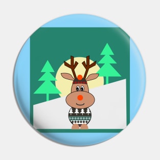 Cute reindeer in winter Pin