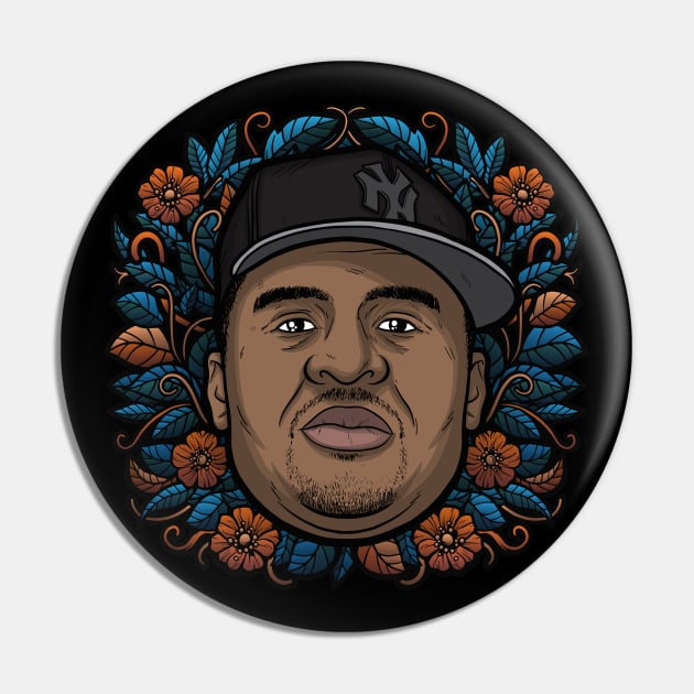 Patrice O'Neal (Flowered) Pin by Baddest Shirt Co.