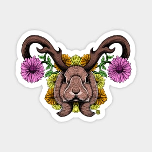 Jackalope Flower Magnet