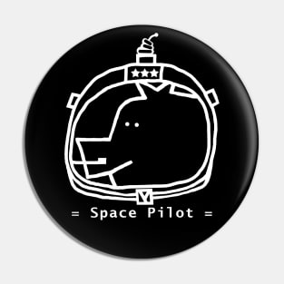 White Line Space Pilot Astronaut Pig Portrait Pin