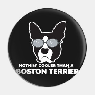 Boston Terrier Neutral Gray Pattern - Cool Like a Boston Terrier Funny Dog Gifts Pin