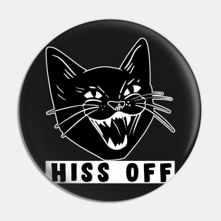 Hiss Off Black Cat Pin