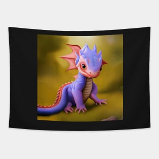 Cute Baby Purple and Pink Dragon Tapestry