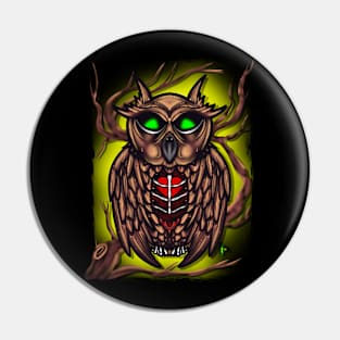 Creepy owl Pin