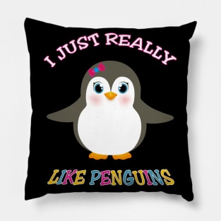 I just really lijke penguins Pillow