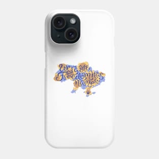 Support Ukraine Lettering with Sunflowers Phone Case