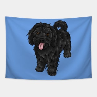 Cute Black Cavapoo Dog Tapestry