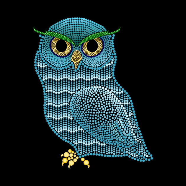 Owl - dot painting by ElleNico Art & Design