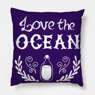 Nautical lettering: Love the ocean Pillow