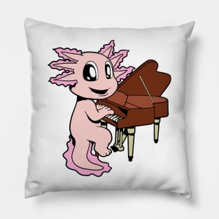 Cartoon axolotl plays piano Pillow