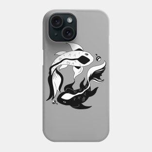 Black and White Yin and Yang Koi Fish Phone Case