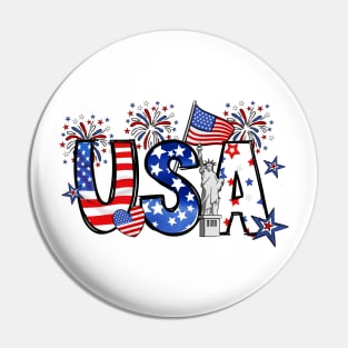 USA US Flag Patriotic 4th of July America Men Wen Kids Pin