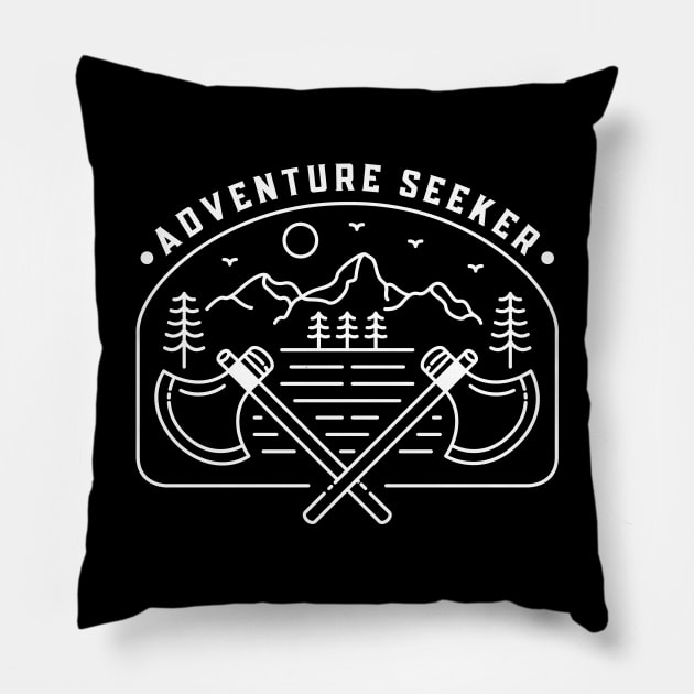 Adventure Seeker Pillow by VEKTORKITA