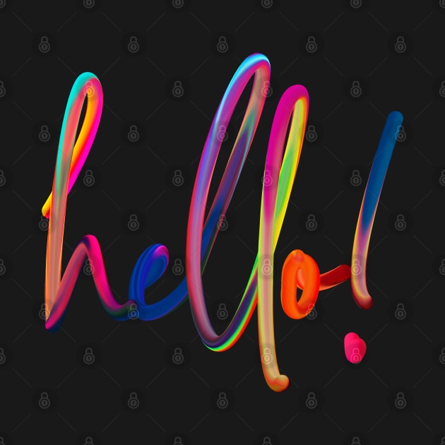 Brushed Hello in rainbow colors by MplusC