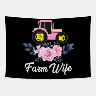 Farm Wife Farming Tractor Floral Agriculture Farmer Tapestry