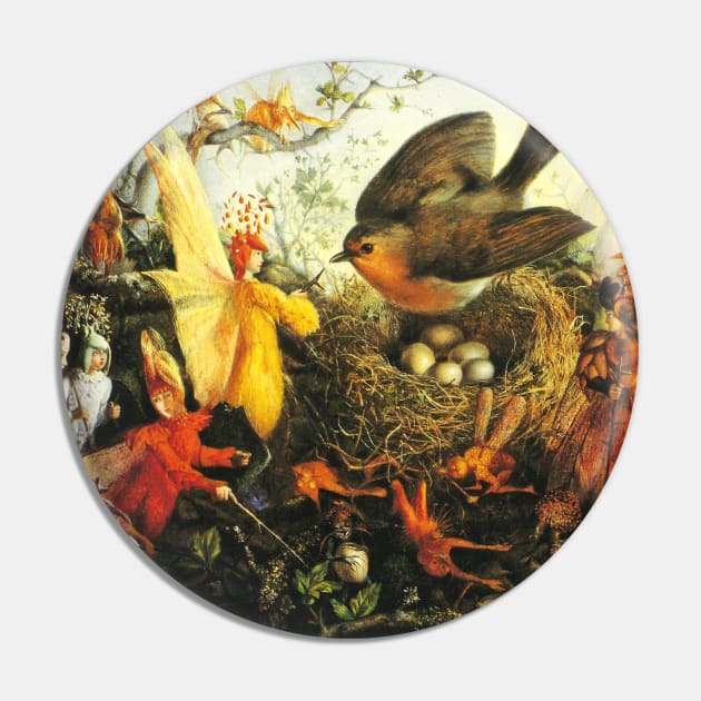 COCK ROBIN DEFENDING HIS NEST FROM FAIRIES IN WOODLAND Pin by BulganLumini