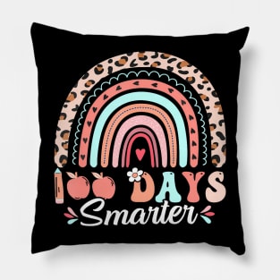 100th Day of School Teacher  Leopard 100 Days Smarter Pillow