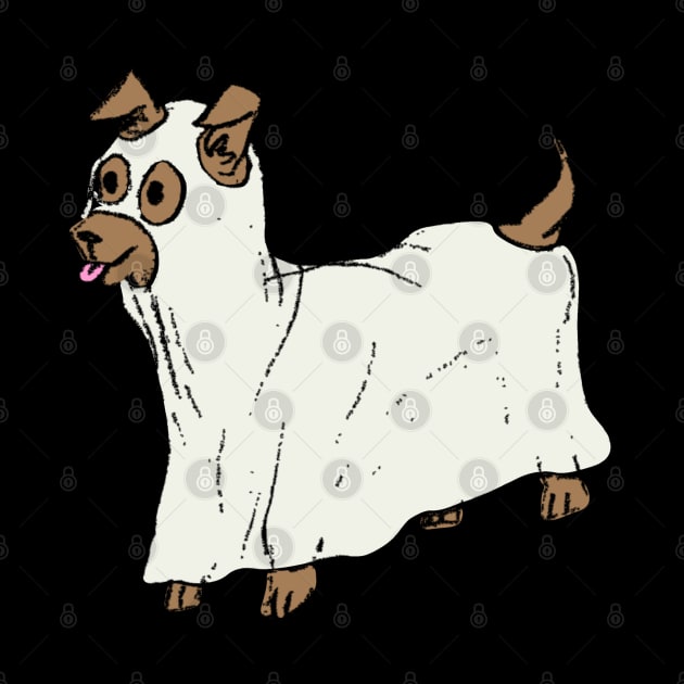 Spooky little ghost dog by mareescatharsis