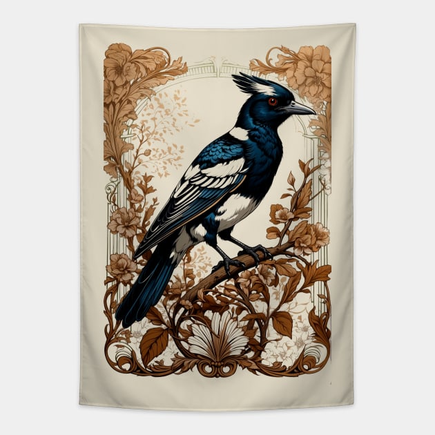 Victorian Magpie Tapestry by CatCoconut-Art